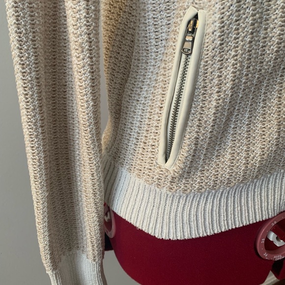 CREAM MOTO SWEATER JACKET BY CLUB MONACO - Picture 4 of 7